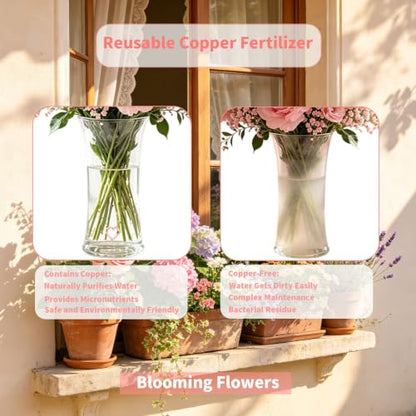 Heart-Shaped Copper Flower Water Cleaner for Fresh Cut Arrangements