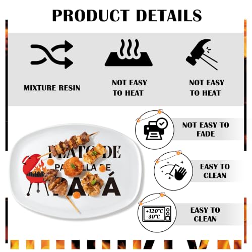 Spanish Papa Grill Platter - Melamine Serving Tray for Barbecue & Party Gift