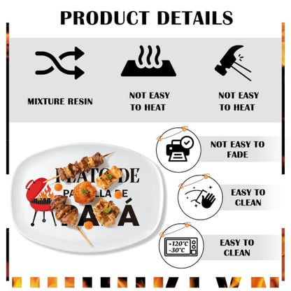 Spanish Papa Grill Platter - Melamine Serving Tray for Barbecue & Party Gift