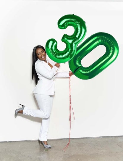 Big 23 Balloons - 40 Inch Dark Green Number Balloons for Birthday, Wedding, Graduation Celebrations