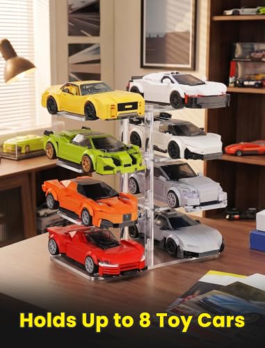 Lego Speed Champions Display Stand 4-Tier Acrylic Garage Organizer
