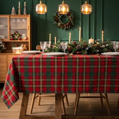 Waterproof Christmas Rectangle Tablecloth 60x84 inch - Gold, Spill-Proof Holiday Decor
