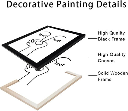 Regine Switzerland Black and White Bathroom Wall Art - Humorous Canvas Print for Modern Decor