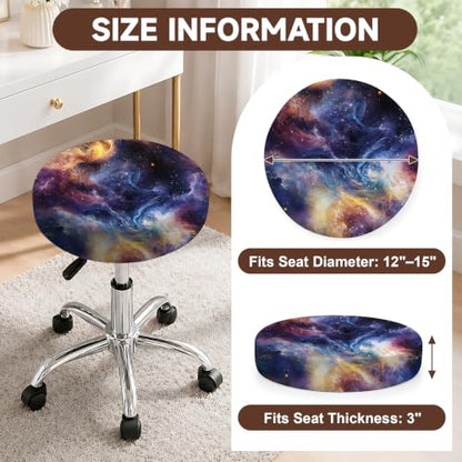 Nebula Sky 12-15in Stretch Washable Round Bar Stool Covers Set of 4
