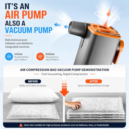 3-in-1 Portable Air Pump for Inflatables with Deflation & Camping Light