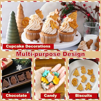 72-Cavity Christmas Chocolate Mold - Mini Holiday Candy & Gummy Baking