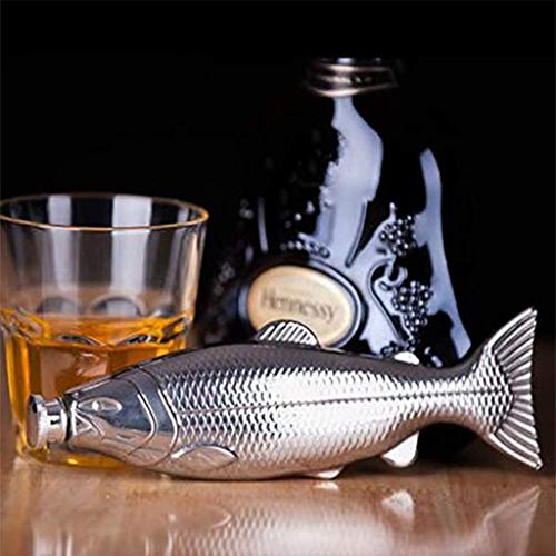 Stainless Steel Fish-Shaped Travel Flask - 4oz Leakproof Wine & Liquor Bottle