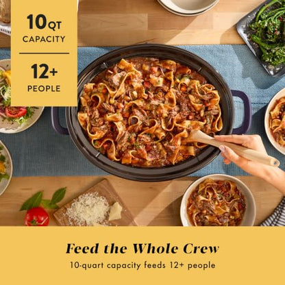 Crock-Pot 10 Qt Manual Slow Cooker - Purple Basil, Large Capacity, Easy to Use