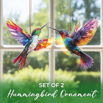Hummingbird Christmas Ornament with Meaning Card - Inspirational Bird Decor for Women, Mom, Grandma, Bird Lovers, Holiday Tree Hanging Decoration - Variation: Hummingbird