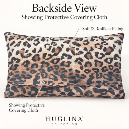 Leopard Print Lumbar Throw Pillow 12x20 with Insert - Modern Decor