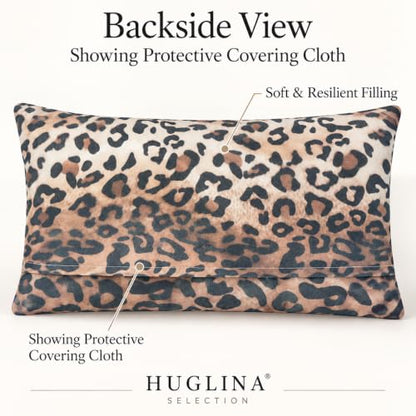 Leopard Print Lumbar Throw Pillow 12x20 with Insert - Modern Decor