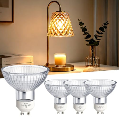 GU10 Dimmable Candle Warmer Light Bulb 50W Pack of 4 - Warm White, Soft Glow