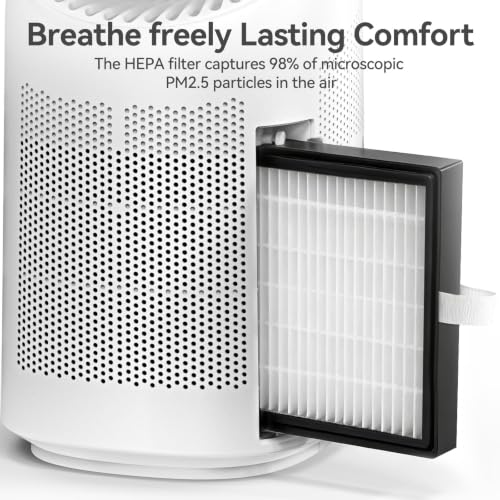 White Small Dehumidifier with HEPA Filter & Auto-Off for Bedroom & Home