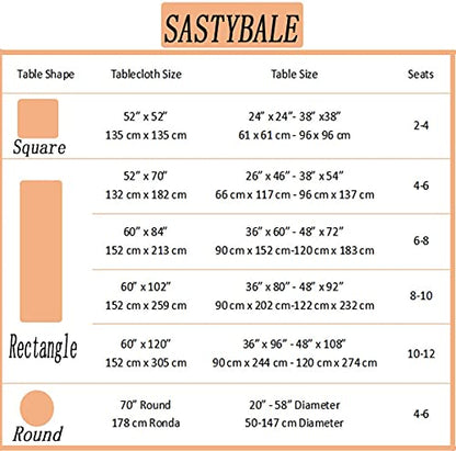SASTYBALE Christmas White Plaid Rectangular Tablecloth 60 x 84 Inch
