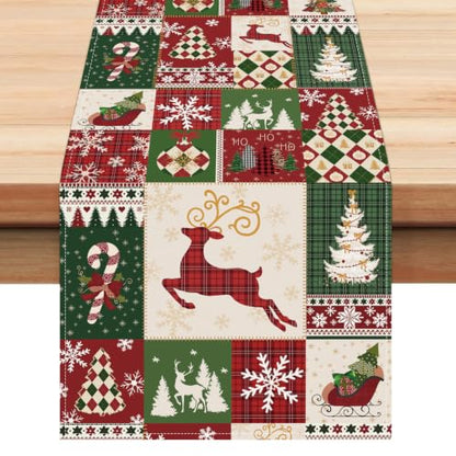 Christmas Reindeer Table Runner 13x72 Inch - Holiday Decor for Dining