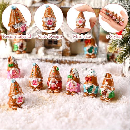 80 Pcs Christmas Gingerbread Man Mini Resin Gnomes - Gingerbread Man Variation