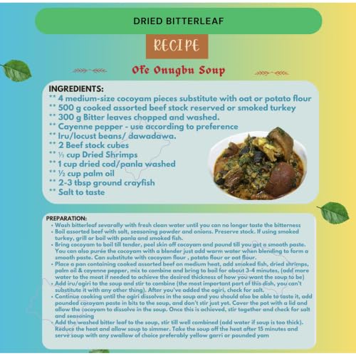 Dried Bitter Leaf Vegetables - 4 oz Non-GMO Gluten-Free for Cooking