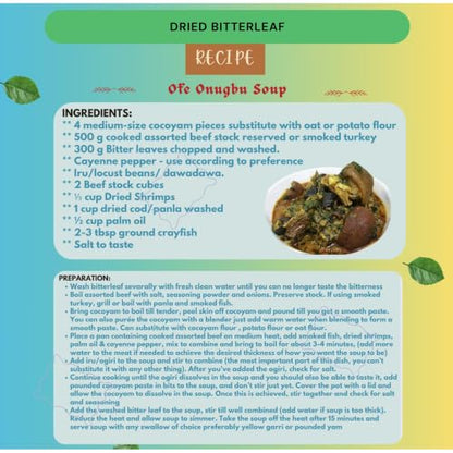 Dried Bitter Leaf Vegetables - 4 oz Non-GMO Gluten-Free for Cooking