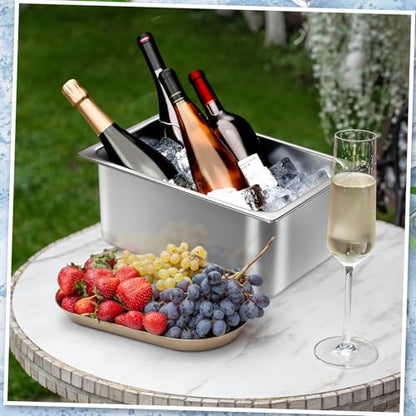 Meekoo 4 Pack 9L Stainless Steel Ice Buckets for Freezer, Wine & Beverage