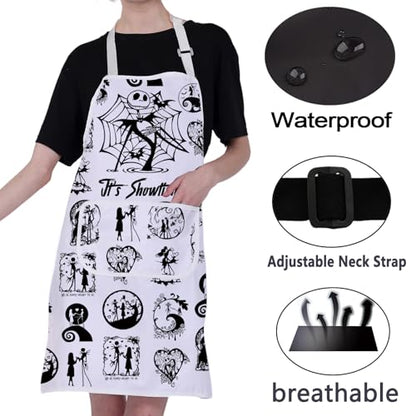 Jack Apron with Pockets Horror Movies Inspired Gifts for Sally Fans Halloween Nightmare Custom Showtimes Variation 25613