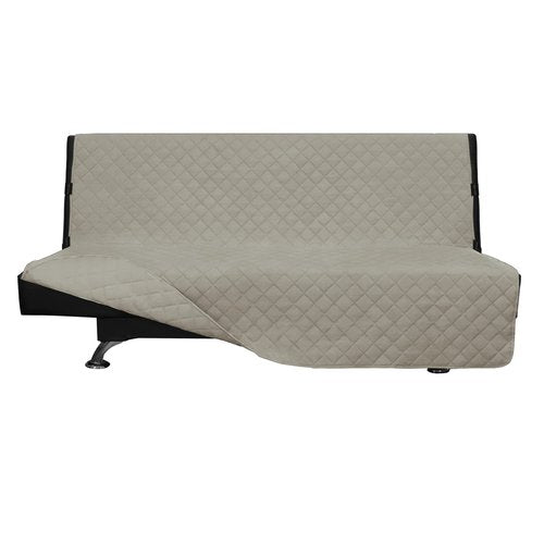 Easy-Going Futon Sofa Slipcover Reversible Sofa Cover Armless Couch Cover Water Resistant Pets, Kids, Children, Dog, Cat (Beige/Beige)