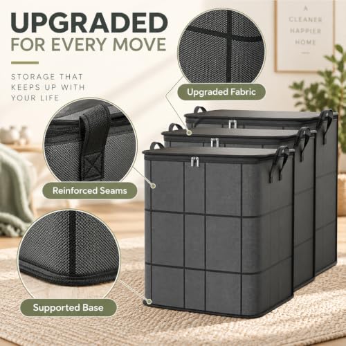 220L XXL Foldable Storage Bag with Reinforced Handles & Heavy-Duty Zipper - Portable Bedding Clothes Organizer, 23.6x19.7x27.6 in
