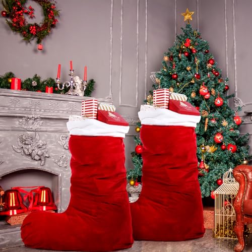 60 Inch Jumbo Velvet Christmas Stocking - Classic Red with White Fur Trim – Variation: Classic / Red