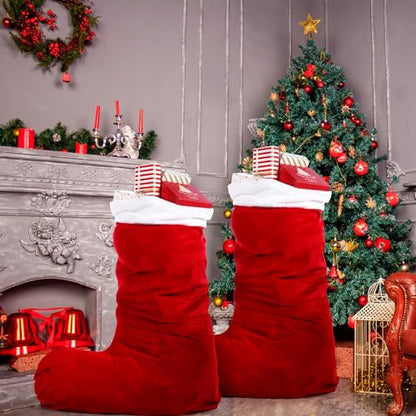 60 Inch Jumbo Velvet Christmas Stocking - Classic Red with White Fur Trim – Variation: Classic / Red