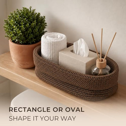 Toilet Paper Storage Basket for Bathroom, Small Organizer, Boho Decor