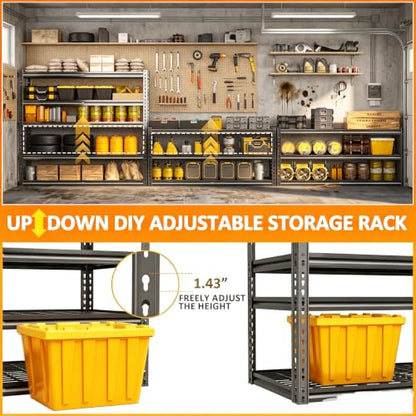 Heavy Duty Metal Shelving Unit 48x24x72 Diamond-Hole Shelving - 3030LBS Capacity, Adjustable Storage Rack