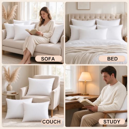 White 14x14 Pillow Insert - Soft Decorative Throw Pillow Cushion