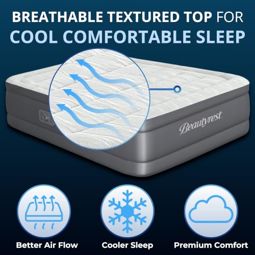 Queen Air Mattress with Dual Pump - 24 Inch Raised, Firm & Cooling Top