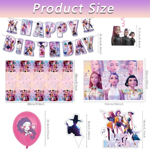 Anime Themed Birthday Party Decorations Set with Banners Balloons Backdrop