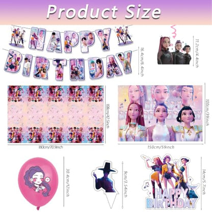 Anime Themed Birthday Party Decorations Set with Banners Balloons Backdrop