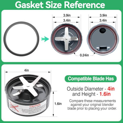 3-Pack Rubber Seal Gasket Rings for NutriBullet 600W 900W Blenders - Replacement