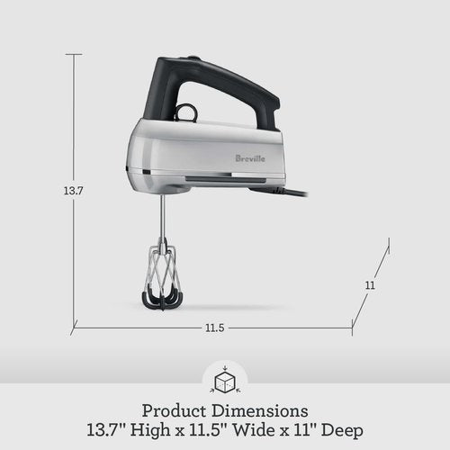 Breville Handy Mixer - Powerful Baking Tool in Sleek Silver Finish | Perfect for Home Chefs