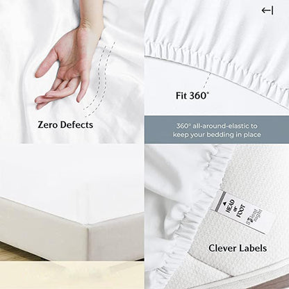 Split Top King Sheets for Sleep Number Bed - Sage, 34 Inch Deep Pocket, 4 Piece Set