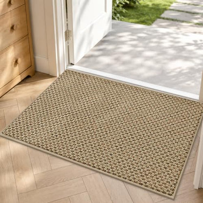 Indoor Door Mat Non-Slip Dirt Trapper 20x32 Inches Beige - Rectangular