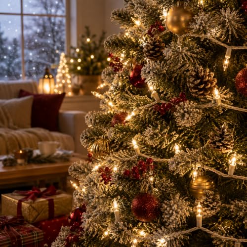 Warm White Christmas Lights 21ft 100 Incandescent Mini Bulbs Connectable
