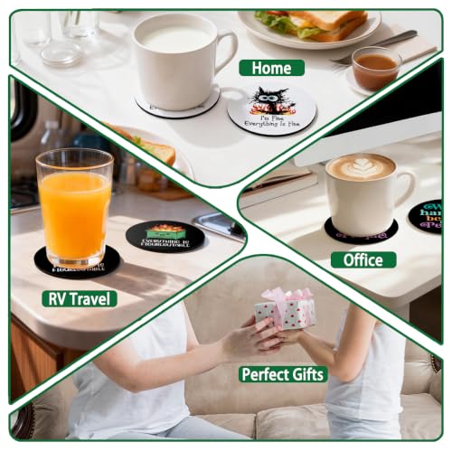 Fall Autumn Football Drink Coasters Set of 2 - Cute Holiday Table Decor
