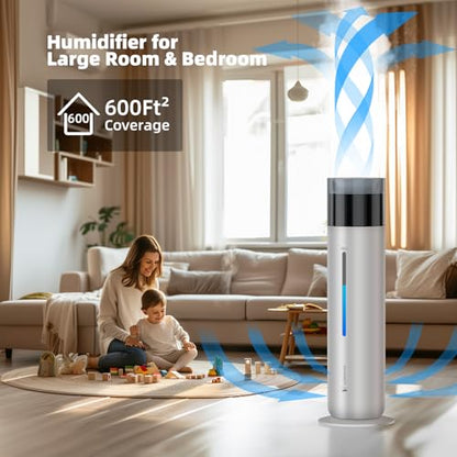 10L White Top Fill Cool Mist Humidifier for Bedroom - Smart Features