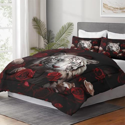 WeCozy Twin Comforter Set Multi 6 / White Tiger Bedding All Season