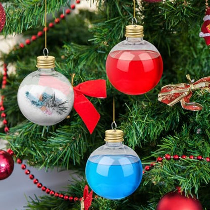 BESPORTBLE Christmas Drink Balls Set - 9x7.8x7.8cm Golden Fillable Ornament for Holiday Parties 250ml