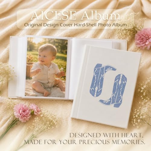 Hardcover Photo Album 4x6 with 18 Pockets - Durable Lay-Flat Design