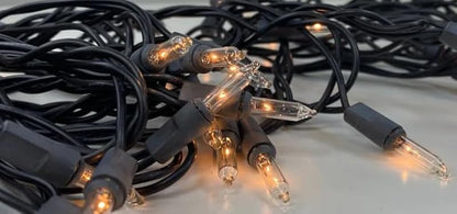 White Christmas Lights with Black Wire - 100 Count, 24 Ft Outdoor Indoor Decoration