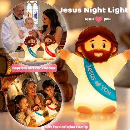 Rechargeable Silicone Jesus Night Light - Blue B-JESUS-BLUE-1