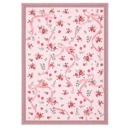 Red 4x6 Rug for Bedroom Living Room Non Slip Faux Wool Floor Mat - GarveeHome