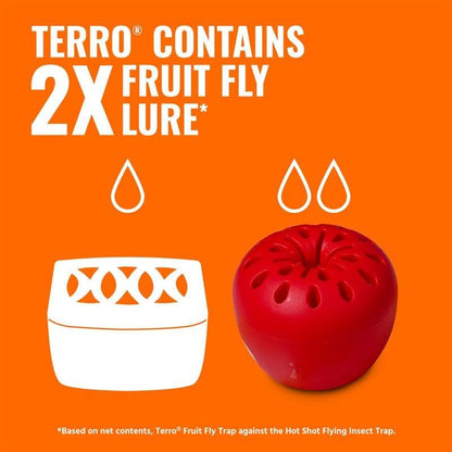 Terro Fruit Fly Traps - Indoor Use | 6 Pack with 270 Days of Lure Supply for Effective Pest Control