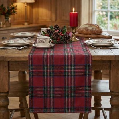 Christmas Table Runner 13x72 Inch Farmhouse Plaid Holiday Decor Red & Multi Color