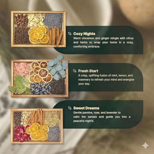 Simmer Pot Gift Set with Dried Herbs & Spices for Home Fragrance, Holiday Decor